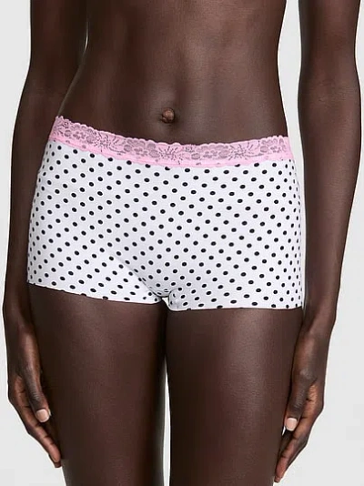 Pink No-show Cotton Boyshort Panty In Animal Print