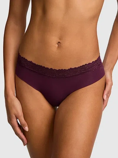 Pink No-show Cotton Thong Panty In Purple
