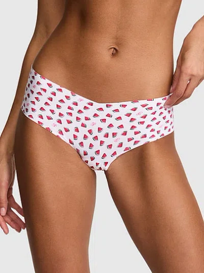Pink No-show Hiphugger Panty In White