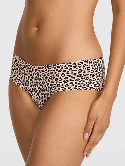 Pink No-show Hiphugger Panty In Animal Print
