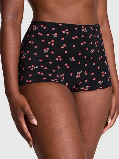 Pink No-show Mid-rise Boyshort Panty In Black