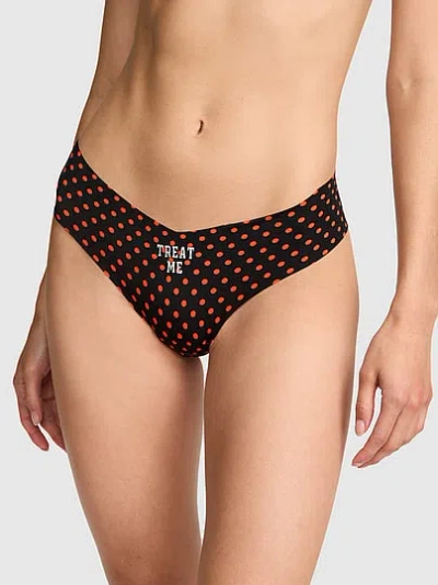 Pink No-show Thong Panty In Animal Print