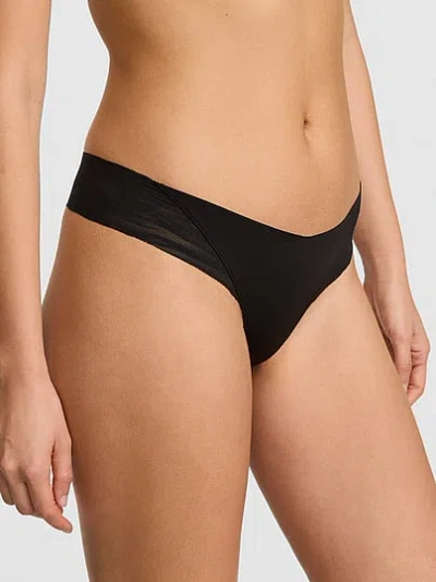 Pink No-show Thong Panty In Black