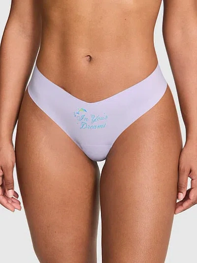 Pink No-show Thong Panty In Blue
