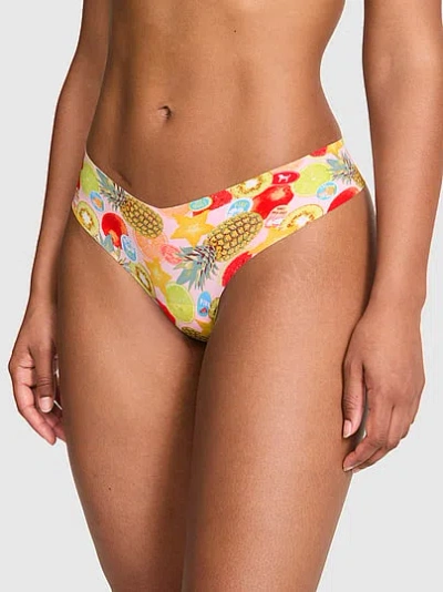 Pink No-show Thong Panty In Multi