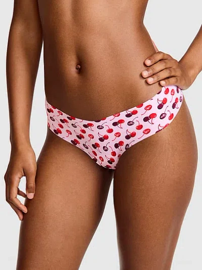Pink No-show Thong Panty In Print