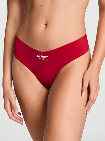 Pink No-show Cheeky Panty In Red