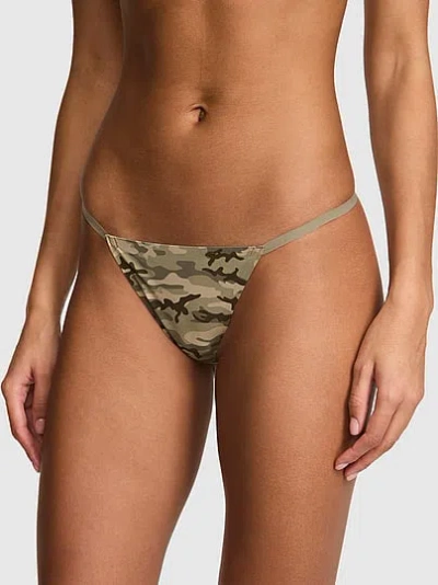 Pink No-show V-string Panty In Animal Print