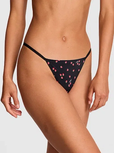 Pink No-show V-string Panty In Black