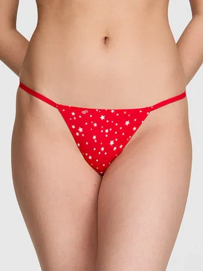 Pink No-show V-string Panty In Red
