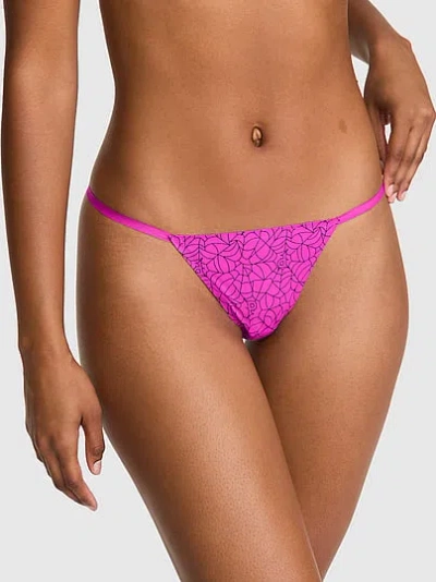 Pink No-show V-string Panty In Multi