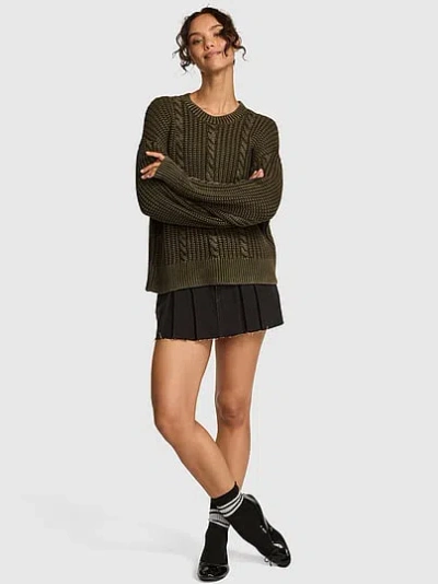 Pink Not Your Boyfriend's Boxy Sweater In Green