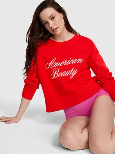 Pink Not Your Boyfriend's Boxy Sweater In Red