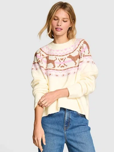 Pink Not Your Boyfriend's Boxy Sweater In Yellow