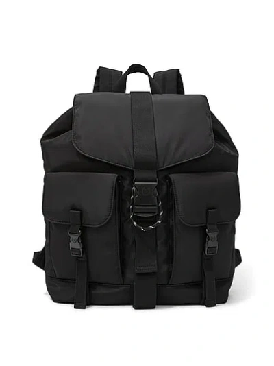 Pink Nylon Cargo Backpack In Black