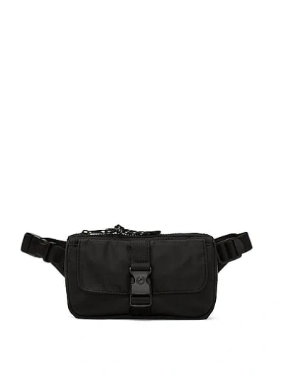 Pink Nylon Convertible Sling Bag In Black