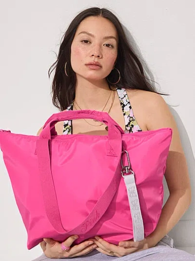 Pink Nylon Tote Bag In