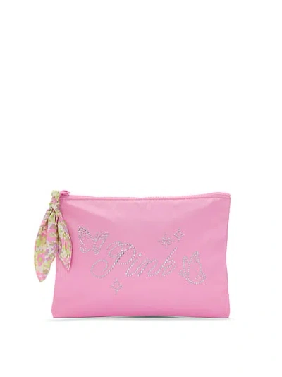 Pink Nylon Zip Pouch In