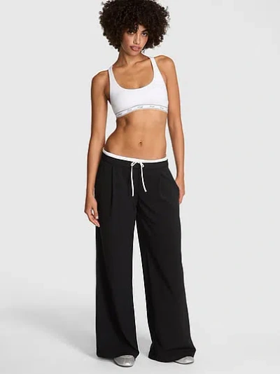 Pink On-the-go Low-rise Trouser Pants In Black