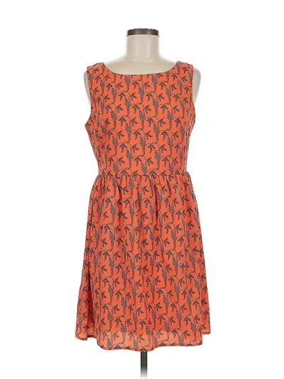 Pre-owned Pink Owl Casual Dress In Orange