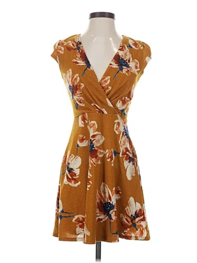 Pre-owned Pink Owl Casual Dress In Yellow