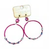 Pink Panache Beaded Hoop Earrings In Fuchsia In Pink