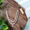 Pink Panache Beaded Necklace In Beige & Gold In Silver