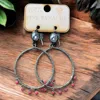Pink Panache Charmed Hoops In Gold & Pink In Silver