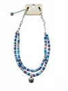 Pink Panache Double Strand Necklace In Multicolor In Blue