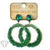 Pink Panache Frost Beaded Earrings In Green In Green