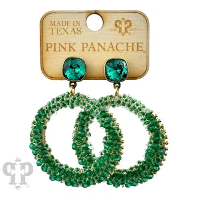 Pink Panache Frost Beaded Earrings In Green