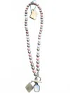 Pink Panache Gold Lock Necklace In Pink In Metallic