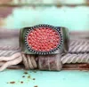 Pink Panache Oval Cuff Bracelet In Coral In Pink