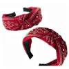 Pink Panache Rhinestone Rodeo Knot Headband In Red