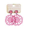 Pink Panache Sunflower Drop Earrings In Fuchsia Pink In Multi