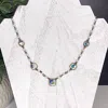 Pink Panache Women's Ab With Angel Skin Faceted Beaded Necklace In Multi In Green