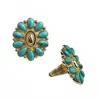 Pink Panache Women's Concho Adjustable Ring In Turquoise In Green