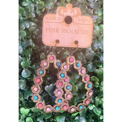 Pink Panache Women's Crystal Bronze Open Teardrop Earrings In Multi
