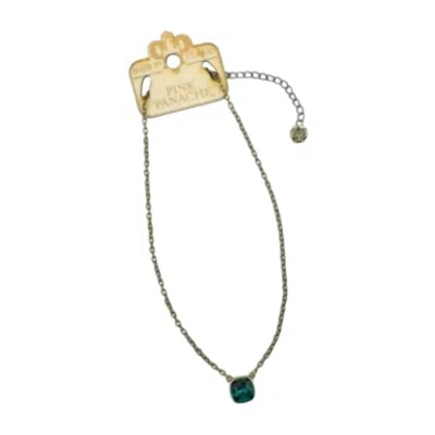 Pink Panache Women's Crystal Necklace In Green Bronze In Multi
