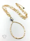 Pink Panache Hammered Open Teardrop Necklace In Gold In Gold