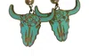 Pink Panache Women's Steer Head Earrings In Turquoise In Green