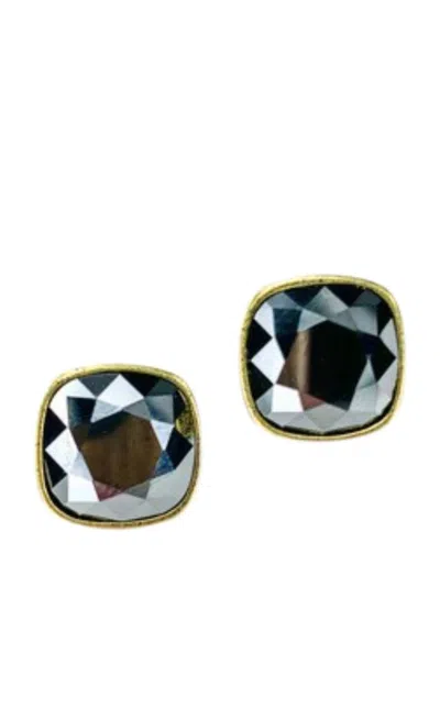 Pink Panache Women's Ultimate Jet Crystal Earrings In Black In Brown