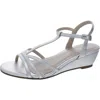 Pink Paradox London Tessa Womens Shimmer Ankle Strap Wedge Sandals In Multi