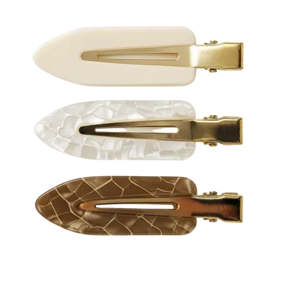 Pink Pewter Creaseless Hair Styling And Sectioning Clips - Swirled Mocha