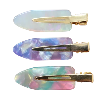 Pink Pewter Creaseless Hair Styling And Sectioning Clips - Watercolor Dreaming