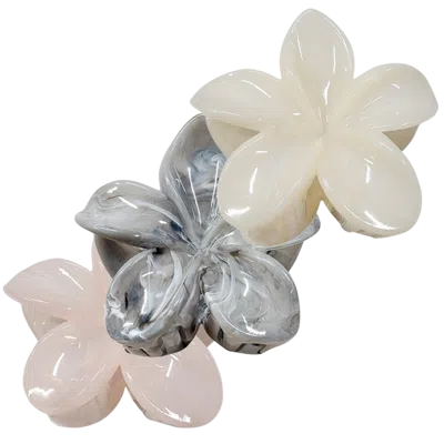 Pink Pewter Floral Grace Claw Hair Clips