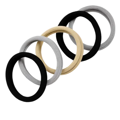 Pink Pewter Gentle Cotton Comfort Hair Ties In Cylinder - Grayscale