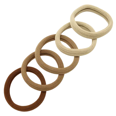 Pink Pewter Gentle Cotton Comfort Hair Ties In Cylinder - Mocha Mix