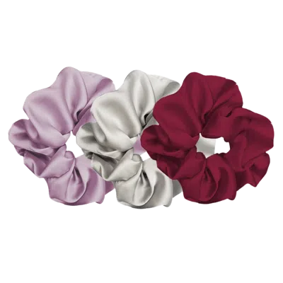 Pink Pewter Luxe Plush Scrunchies - Cabernet Slate