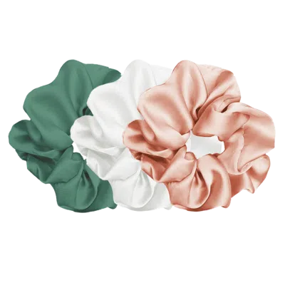 Pink Pewter Luxe Plush Scrunchies - Peach Vanilla Matcha